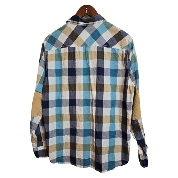 PRICED ↘️ Seven7 Womens Mens Plaid Shirt Corduroy Pads Large Multicolor - Picture 3 of 13